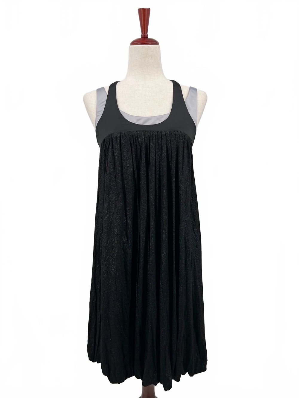 Miss Me Black/Blue Double Strap Babydoll Midi Dress | Women’s S, Lined Satin Mix